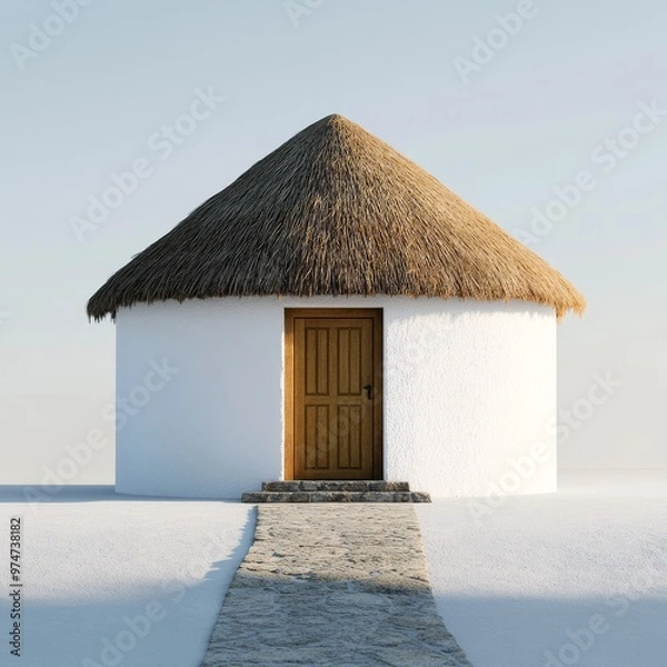 Obraz Cute Small Hut With Thatched Roof