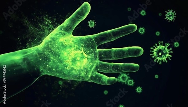 Fototapeta The Risks Of Neglecting Hand Hygiene: Understanding The Spread Of Disease From Dirty Hands And The Importance Of Regular Handwashing