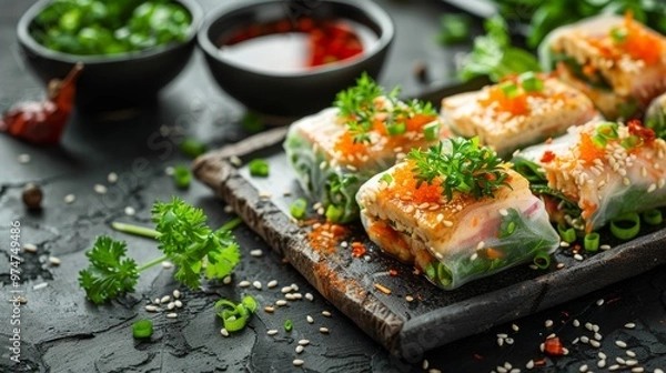 Fototapeta Minimalist Background: Celebrate World Vegetarian Day with Fresh Nutrition
