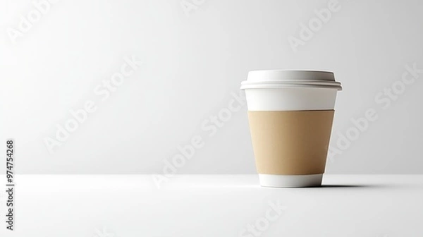 Fototapeta coffee cup isolated on a white background : Generative AI