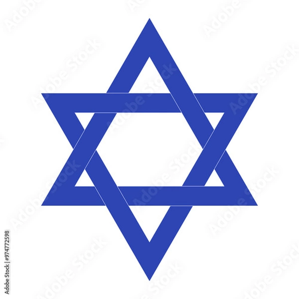 Fototapeta Star david line isolated  element for banner design. Symbol shield. Shield sign icon. Abstract background raster version