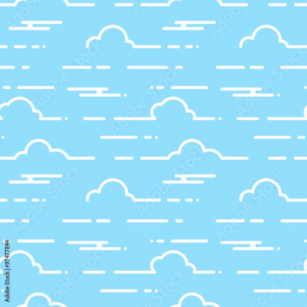 Obraz Vector seamless abstract pattern with clouds in a daytime 