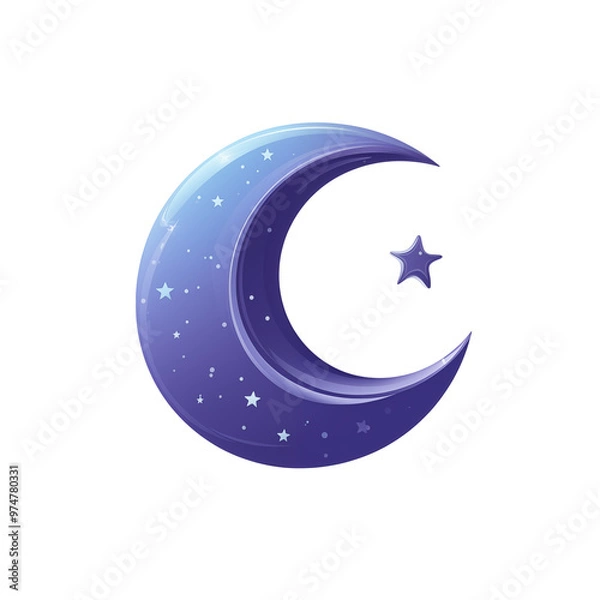 Obraz crescent moon and stars transparent background
