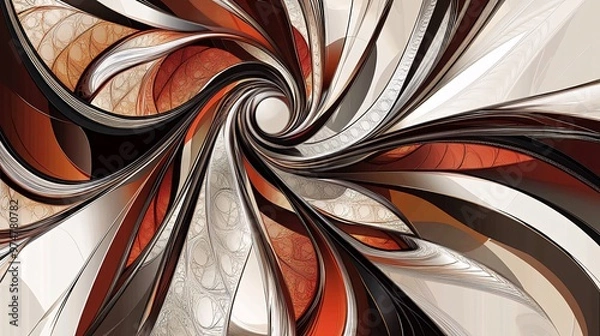 Fototapeta Abstract swirling pattern with shades of brown, white and orange.