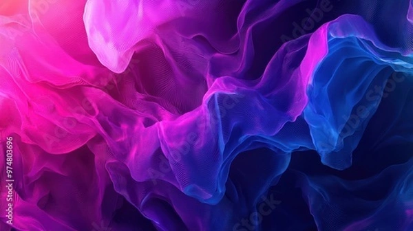 Fototapeta Abstract shapes and intense neon colors blending to create an impactful background material