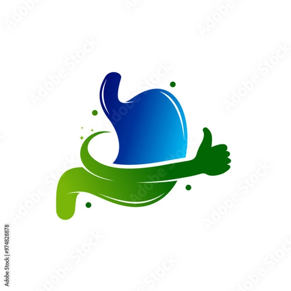 Fototapeta good stomach logo vector icon illustration design