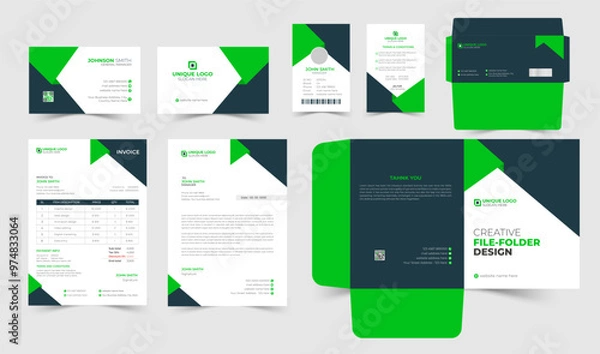 Obraz Creative business  stationery design set, corporate brand identity Stationery template with business card