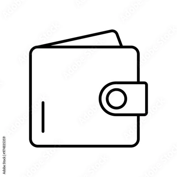 Obraz A minimalist illustration of a wallet, symbolizing finance and personal belongings.