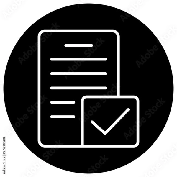 Fototapeta A minimalistic graphic depicting documents and a pen, symbolizing writing or note-taking.
