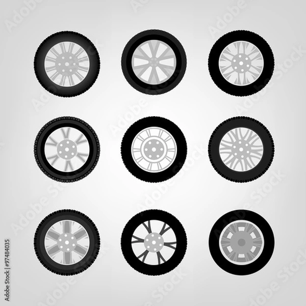 Obraz Car Wheel icons
