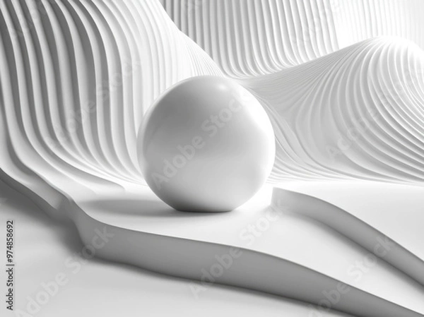 Fototapeta Abstract White Sphere.