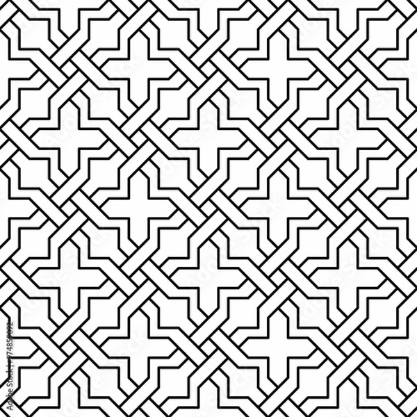Fototapeta Seamless Islamic geometric pattern consisting of crossed and interlocking lines. Suitable for various creative projects or decorative elements.