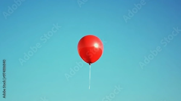 Obraz Red balloon against a clear blue sky
