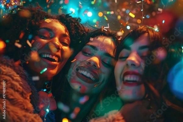 Fototapeta amigas festejando de fiesta