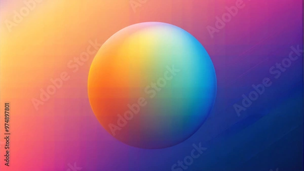 Fototapeta Smooth gradient sphere with vibrant colors against a colorful background for abstract design