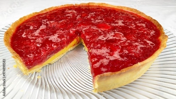 Obraz tarte de morango com creme de limão