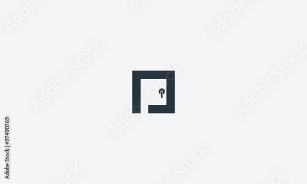 Obraz letter P door creativ logo template