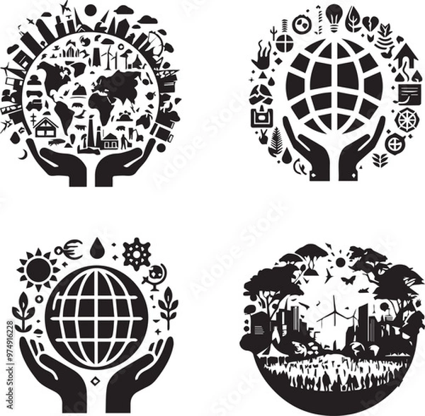 Obraz COP29 silhouette icon