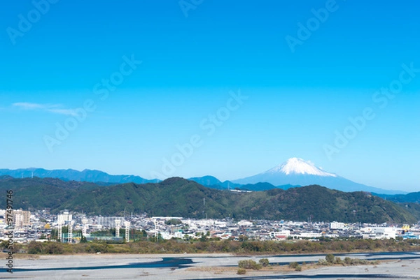 Fototapeta 富士山と大井川