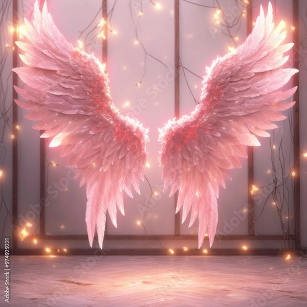 Obraz Pink angel wings backdrop