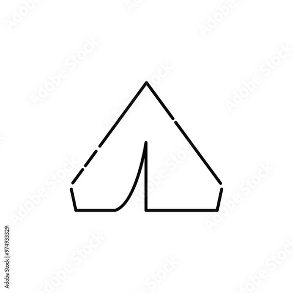 Fototapeta Tent Icon Vector. Lineal or Linear art.