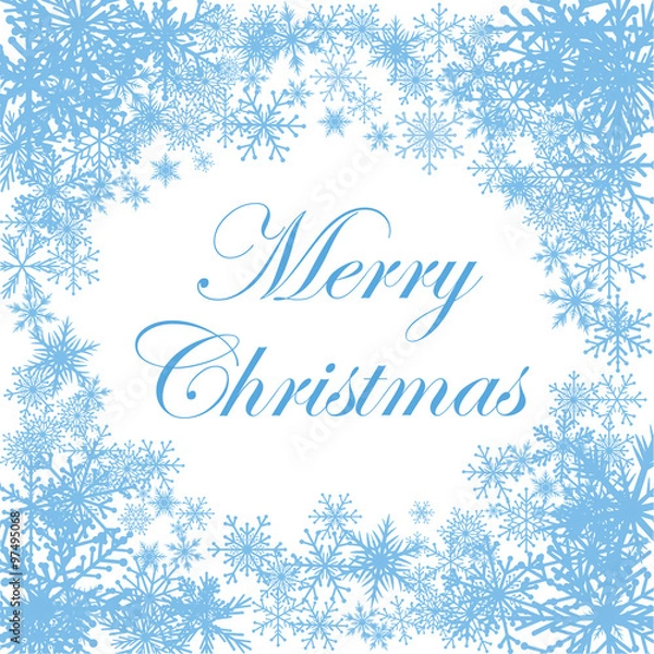 Fototapeta Winter Background, Snowflakes and Merry Christmas.