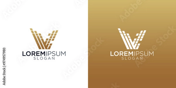 Obraz letter v abstract monogram logo vector design	