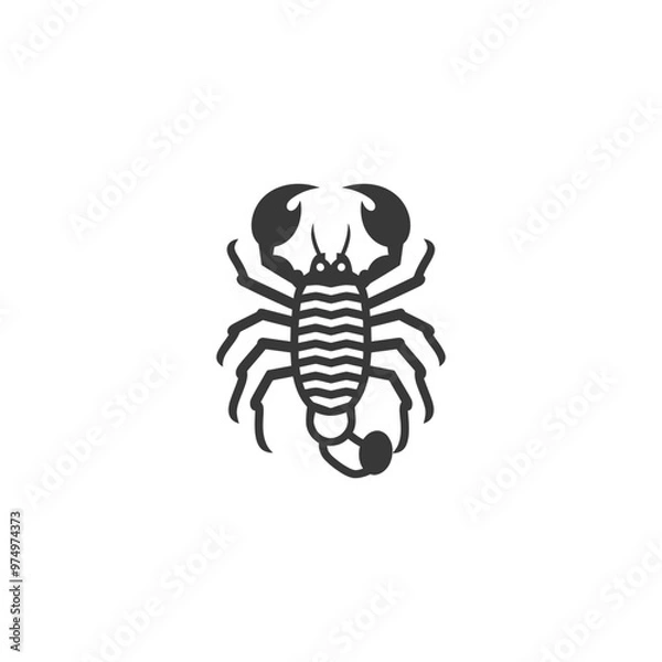 Fototapeta Black and White Silhouette of a Scorpion