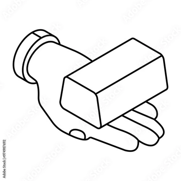 Obraz Modern design icon of gold bar