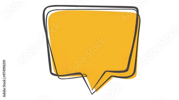Obraz Isolated yellow speech bubble on transparent or white background