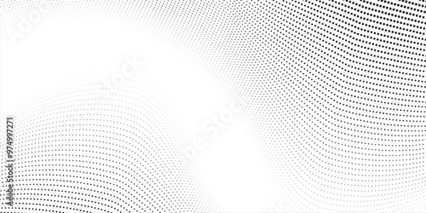Fototapeta Dotted gradient halftone background. Seamless horizontal dot pattern in pop art style. Vector square dots.
