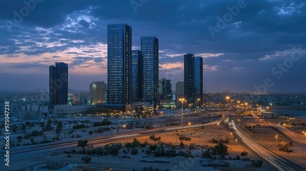 Obraz KAFD Buildings in Riyadh. AI generated illustration