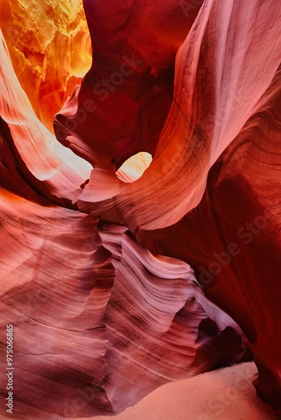 Obraz Antelope Canyon im Navajo Reservation bei Page, Arizona USA. Artwork and travel concept for websites, banners, cards ...	