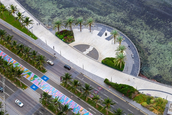 Obraz Jeddah, Saudi Arabia Jan 1 2024: skyline - Arial View - Jeddah city Saudi Arabia