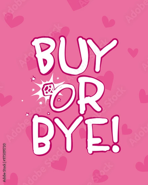 Fototapeta Proposal card design with diamond ring and hearts