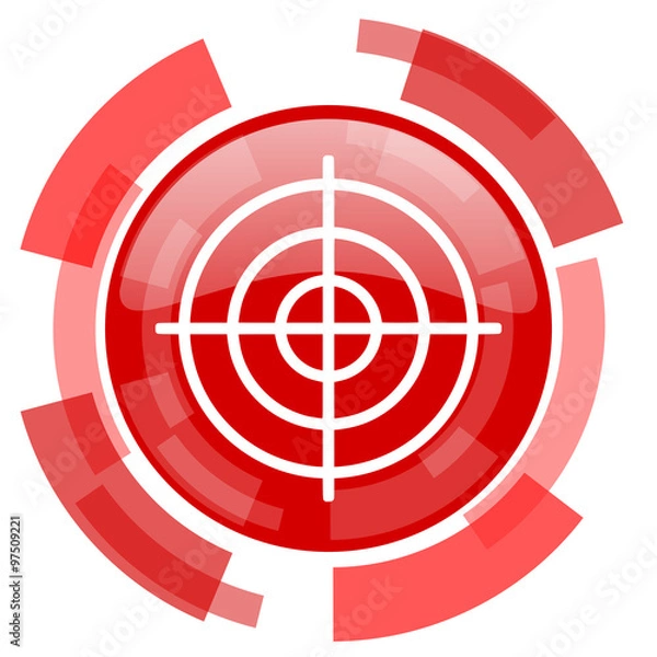 Fototapeta target red glossy web icon