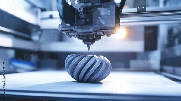 Fototapeta 3D Printer Prototyping. AI generated illustration