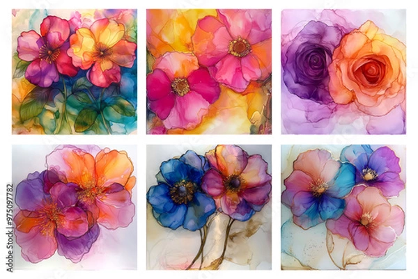 Obraz collage with flowers