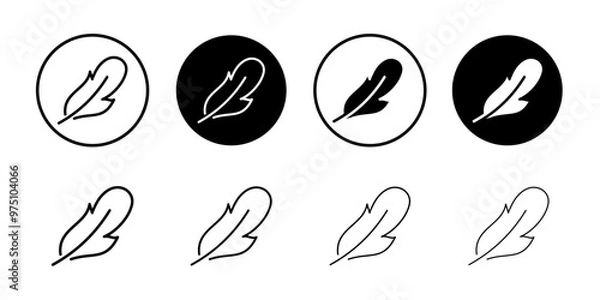 Obraz Feather icon logo set vector