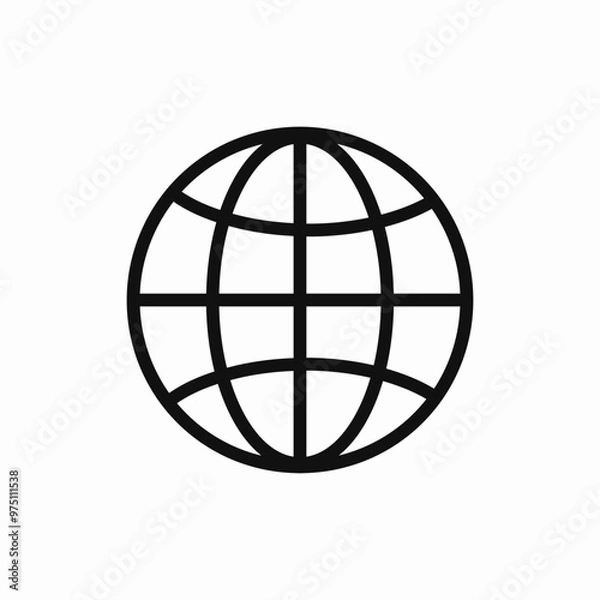 Obraz world globe icon sign vector