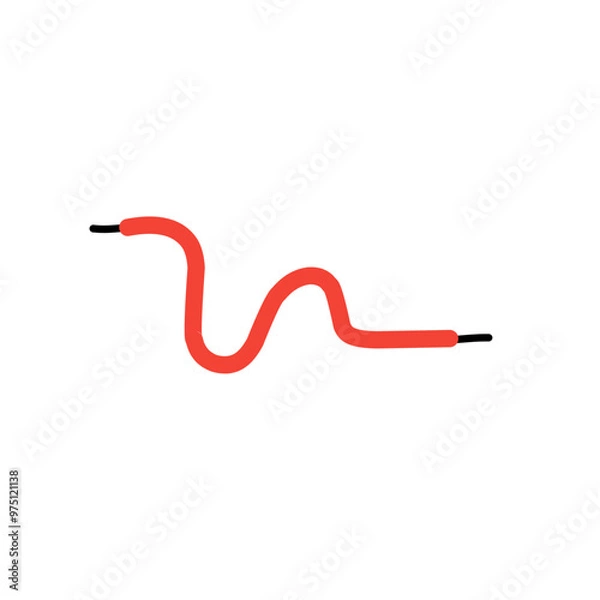 Fototapeta red shoelace vector element