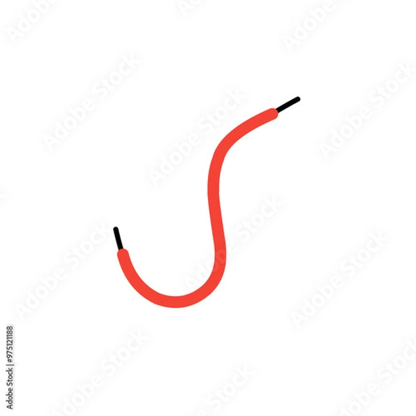 Fototapeta red shoelace vector element
