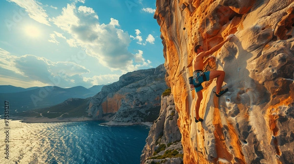 Fototapeta Mountain Climbers Climbing and Overcoming Challenges