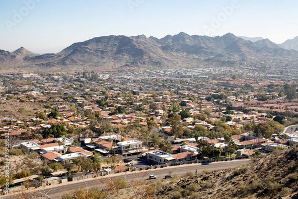 Fototapeta View from a lookout on North Mountain looking towards housing
