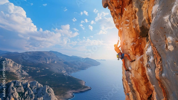 Fototapeta Mountain Climbers Climbing and Overcoming Challenges