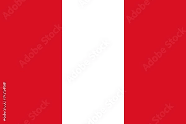 Fototapeta National Flag Republic of Peru - vector,