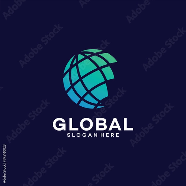 Obraz Globe logo vector template illustration design