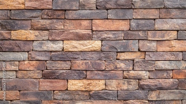 Obraz Rustic Stone Wall Texture Background   Brown  Gray  Beige   Masonry Design