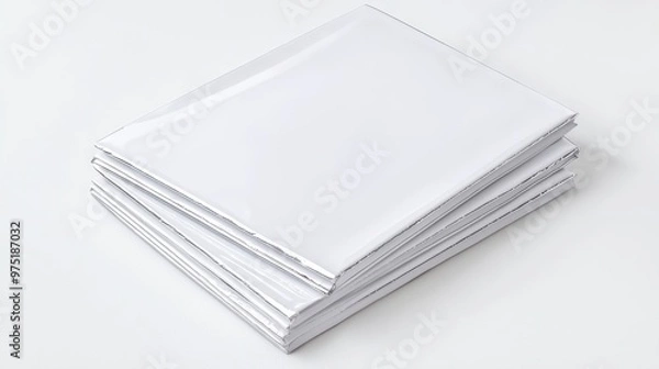 Obraz Stack of White Paper with Glossy Finish