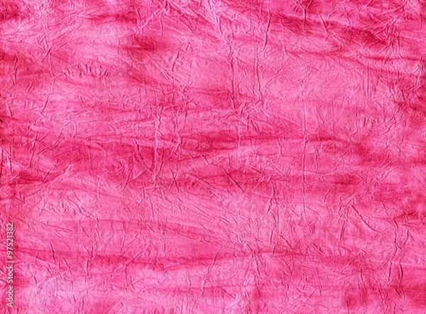Fototapeta Texture of the wrinkled paper as a background. Pink color,